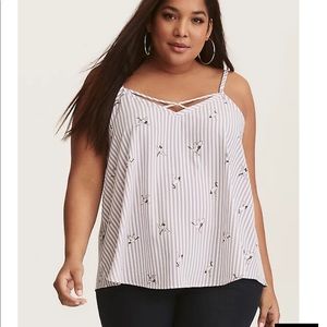 Grey and White Striped Cane Print Cami